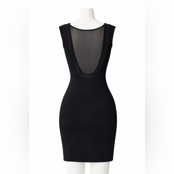 Bebe Black Mesh Open Back Bandage Dress Size M - Picture 2 of 5